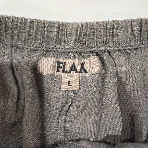 FLAX Adjustable Leg Pull-on Cropped Linen Pants - Picture 5 of 5